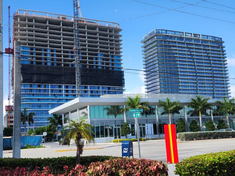Two South Florida luxury condos at different stages of pre-construction completion